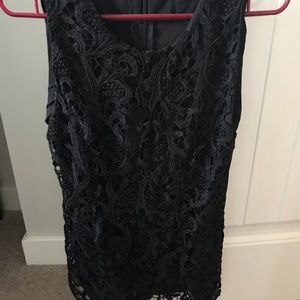 One black / white sleeves lace top